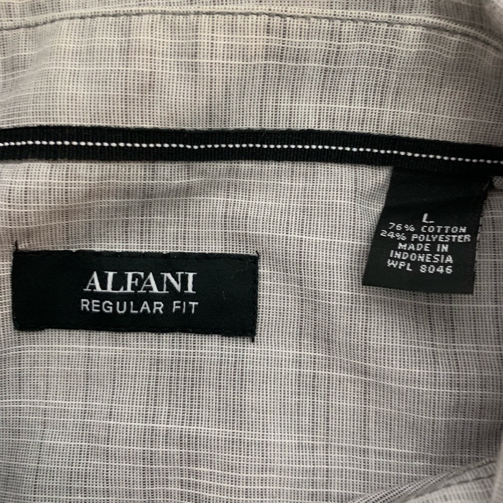 Alfani Mens Gray Large L Regular Fit Long Sleeve - Picture 6 of 6